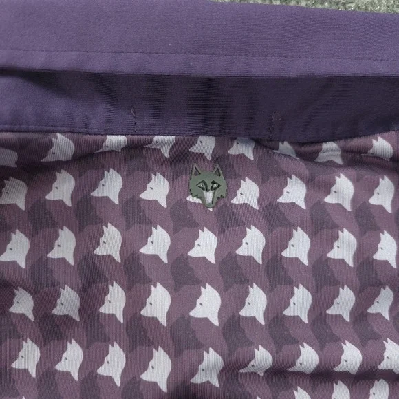 Greyson Polo Shirt Mens 2XL Purple Wolf Print Hazeltine Golf Performance Stretch - Picture 8 of 11